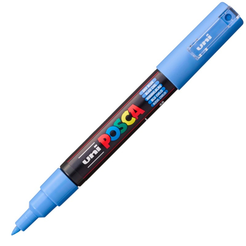 Marker UNI PC-1M Posca 0.7 mm,varf rotund,sky blu