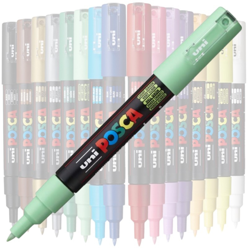 Marker UNI PC-1M Posca 0.7 mm,varf rotund,verde deschis [3]