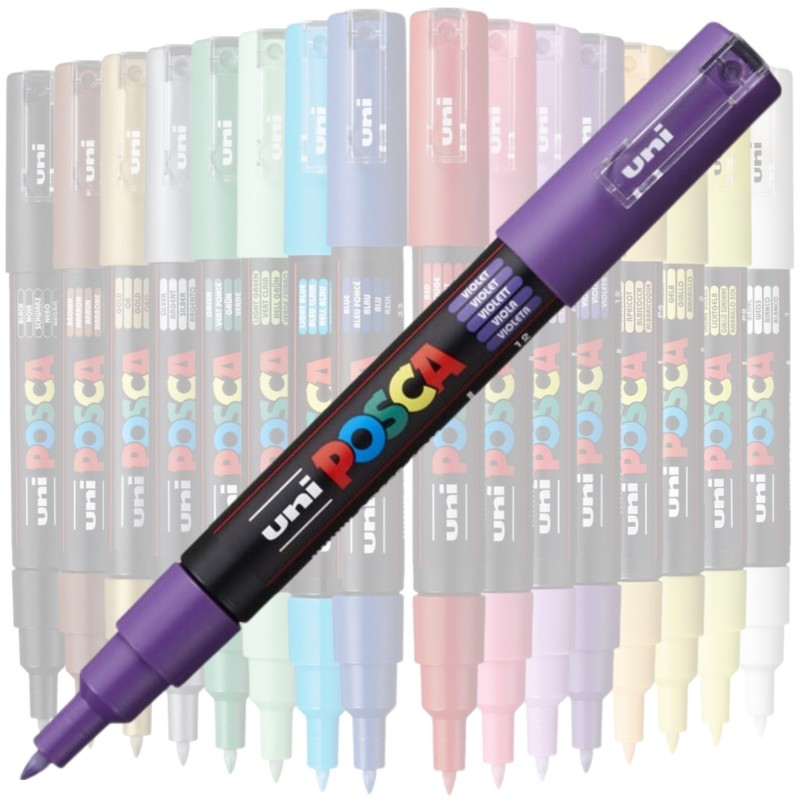 Marker UNI PC-1M Posca 0.7 mm,varf rotund,violet [3]