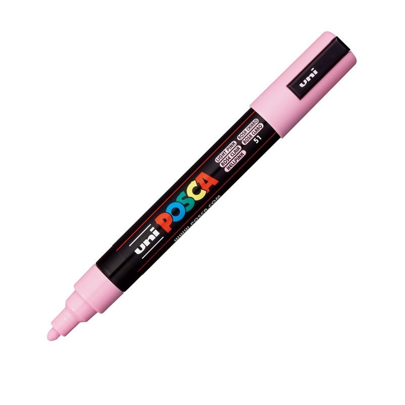Marker UNI PC-5M Posca, 1.8-2.5 mm,varf mediu,roz deschis