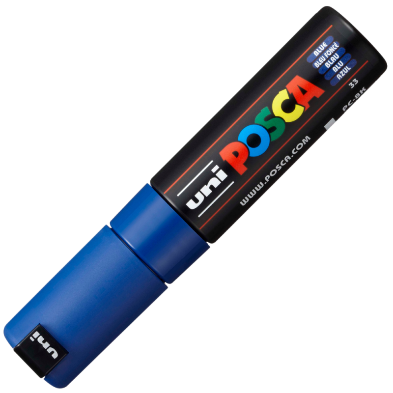 Marker UNI PC-8K Posca, 8.0 mm,varf tesit,albastru [2]