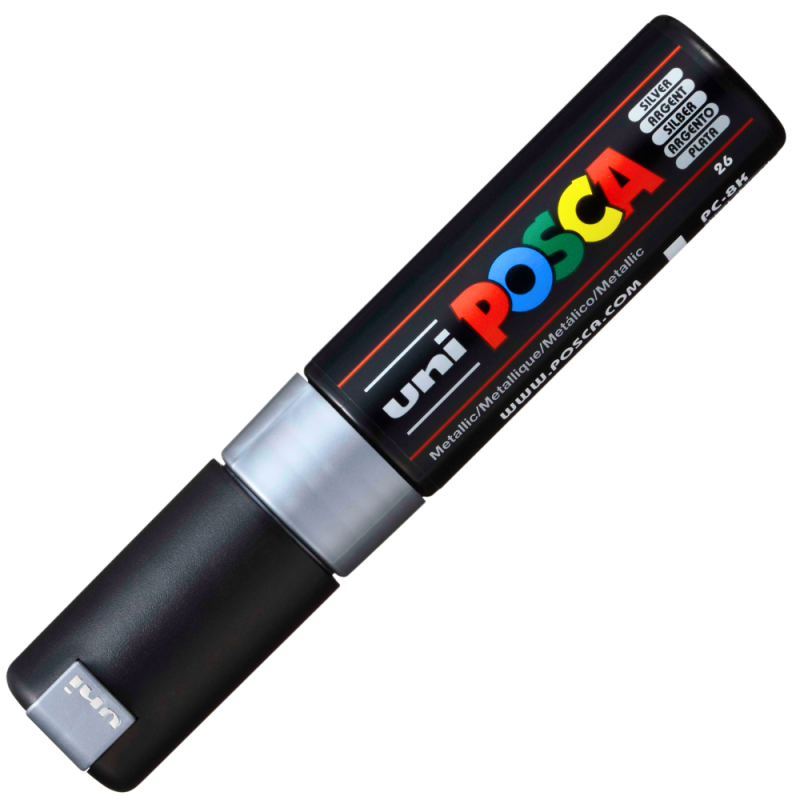 Marker UNI PC-8K Posca, 8.0 mm,varf tesit,argintiu [2]