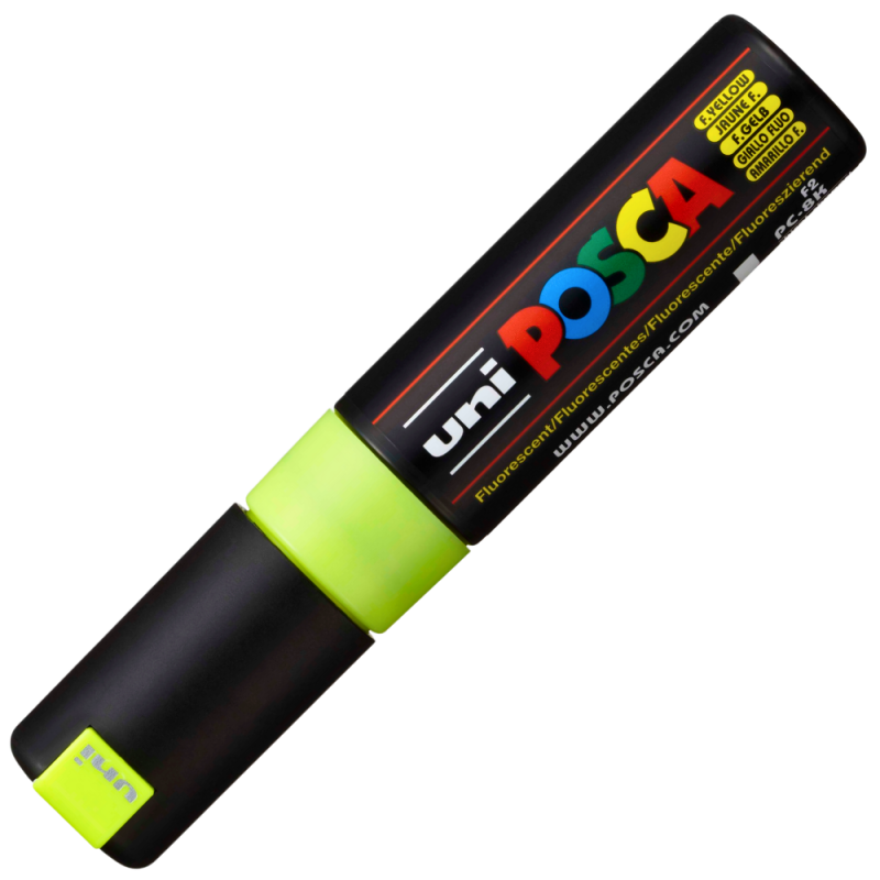 Marker UNI PC-8K Posca, 8.0 mm,varf tesit,galben fluorescent [2]