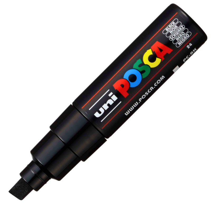 Marker UNI PC-8K Posca, 8.0 mm,varf tesit,negru