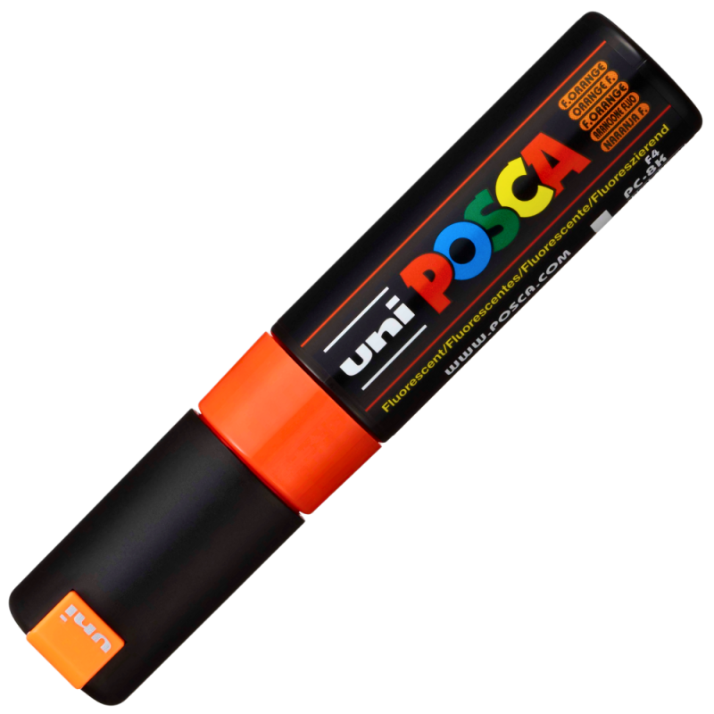 Marker UNI PC-8K Posca, 8.0 mm,varf tesit,portocaliu fluorescent [2]