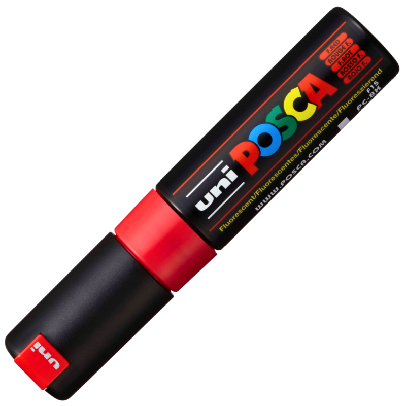 Marker UNI PC-8K Posca, 8.0 mm,varf tesit,rosu fluorescent [2]