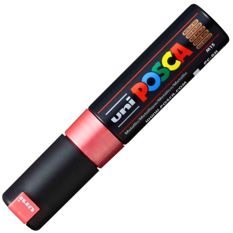 Marker UNI PC-8K Posca, 8.0 mm,varf tesit,rosu metalizat [2]