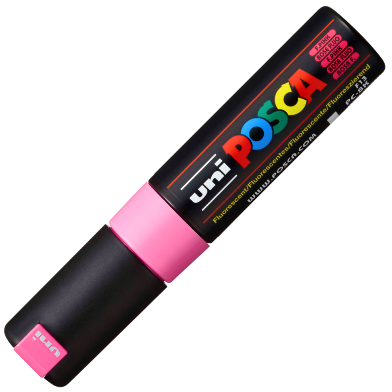 Marker UNI PC-8K Posca, 8.0 mm,varf tesit,roz fluorescent [2]