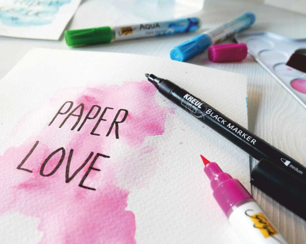 Set de scris pentru felicitari si lettering Markere Paper Love Kreul, 5 bucati/set [6]