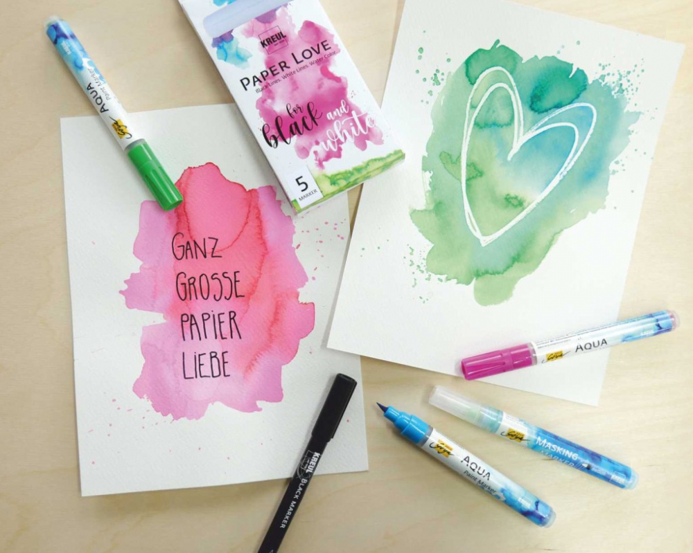 Set de scris pentru felicitari si lettering Markere Paper Love Kreul, 5 bucati/set [3]
