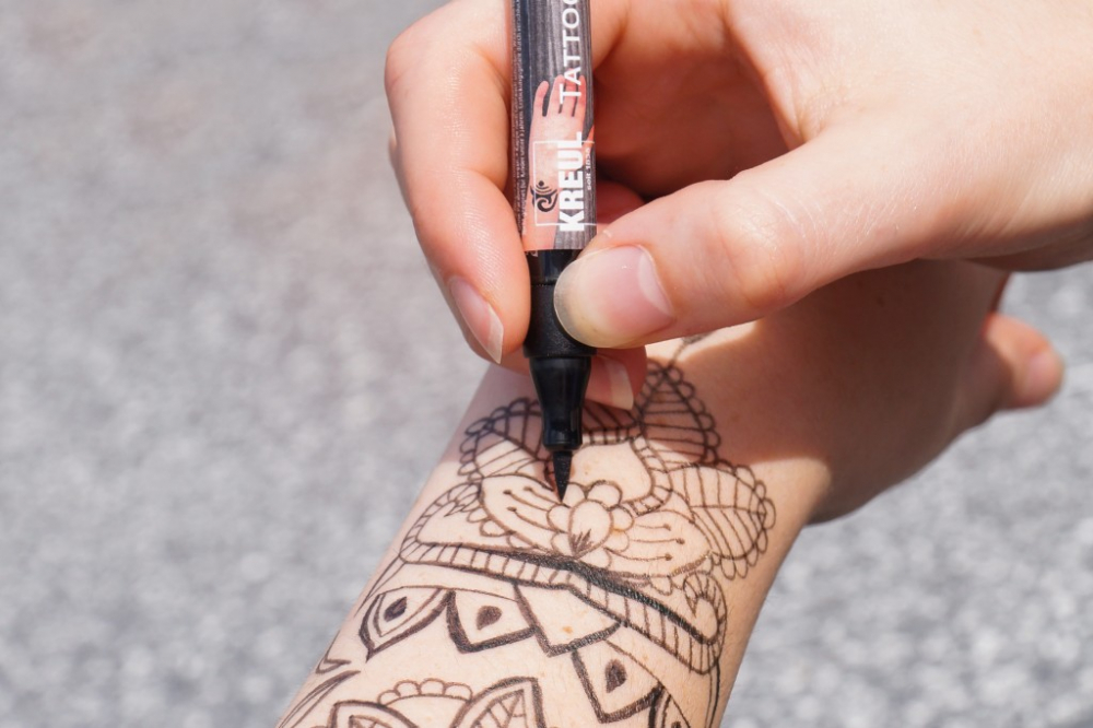 Markere Tribals pentru tatuaje temporare  cu 2 sabloane incluse cu varf tip tensula [2]