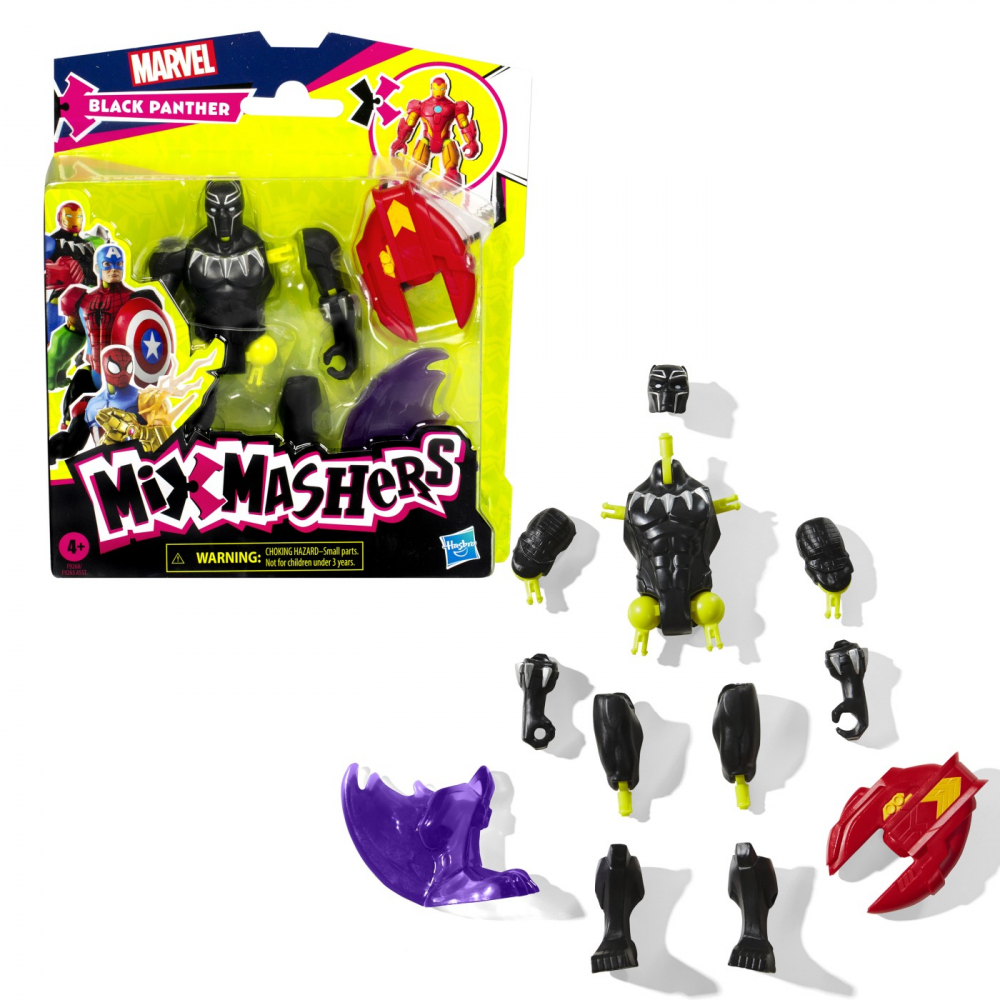 MARVEL AVENGERS MIX MASHERS FIGURINA BLACK PANTHER 12CM [7]