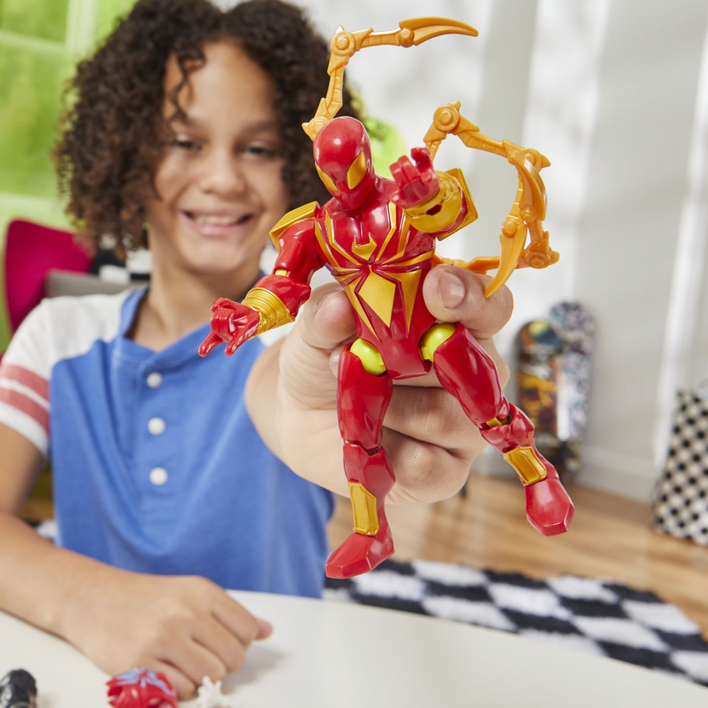 MARVEL AVENGERS MIX MASHERS FIGURINA IRON SPIDER CU ACCESORII 12CM [4]