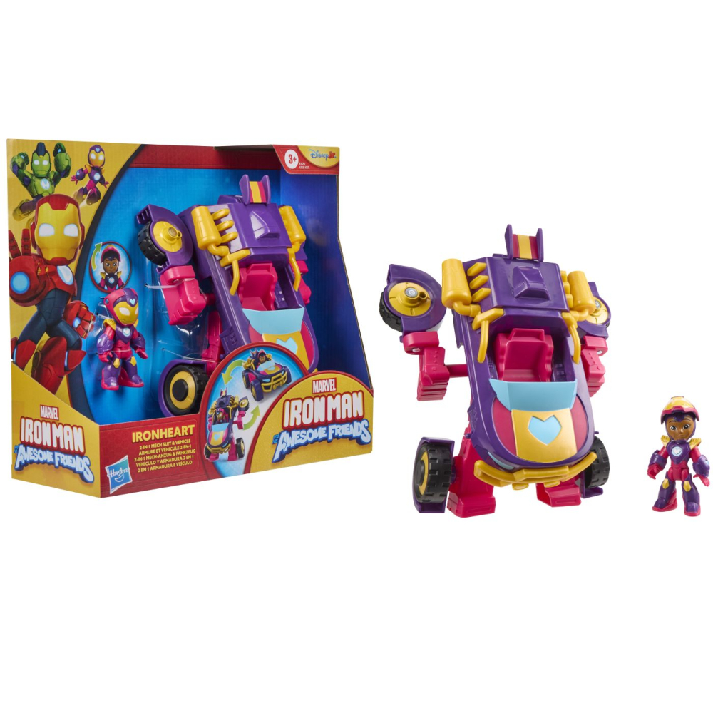MARVEL IRON MAN SI PRIETENII SAI UIMITORI SET VEHICUL 2 IN 1 SI FIGURINA IRON HEART [9]