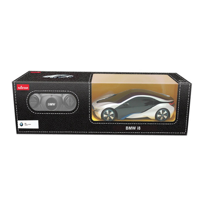 Mașină cu Telecomandă BMW i8 Albă, Scara 1:24  [2]