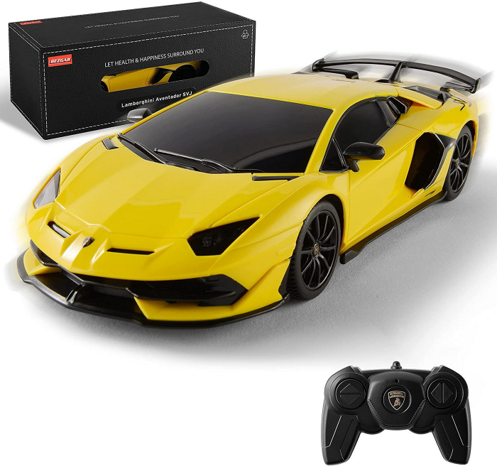 Mașină cu Telecomandă Lamborghini Aventador SVJ Galben, Scara 1:24 [8]