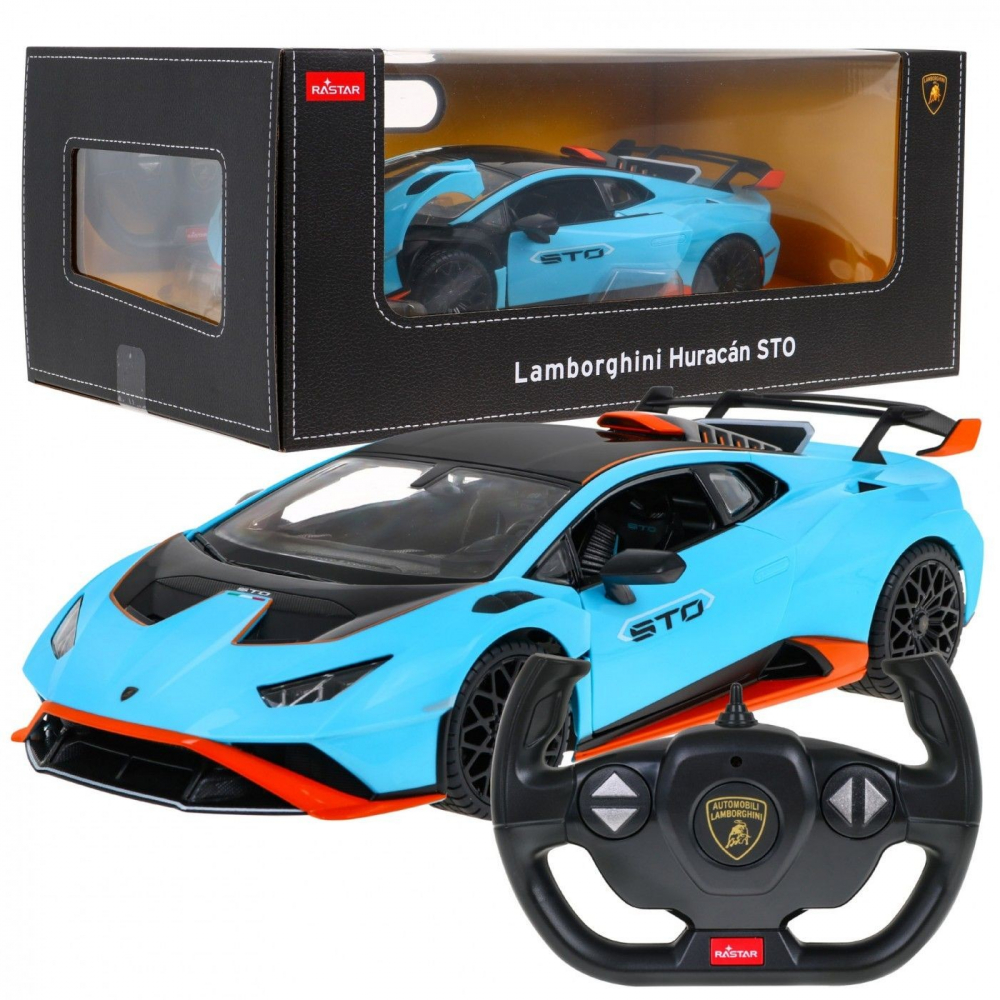MASINA CU TELECOMANDA LAMBORGHINI HURACAN STO ALBASTRU SCARA 1 LA 14 [8]