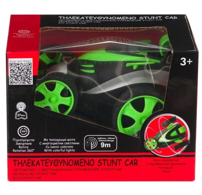 Masina cu telecomanda, lumini și rotație 360 °, Negru-Verde [3]