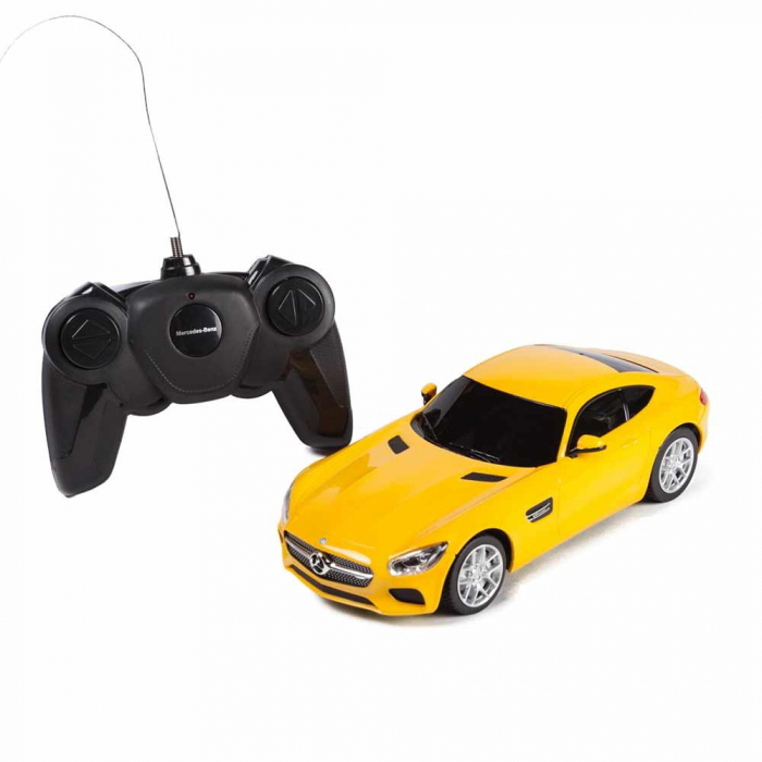 Masina cu telecomanda mercedes amg gt galben cu scara 1 la 24 [1]