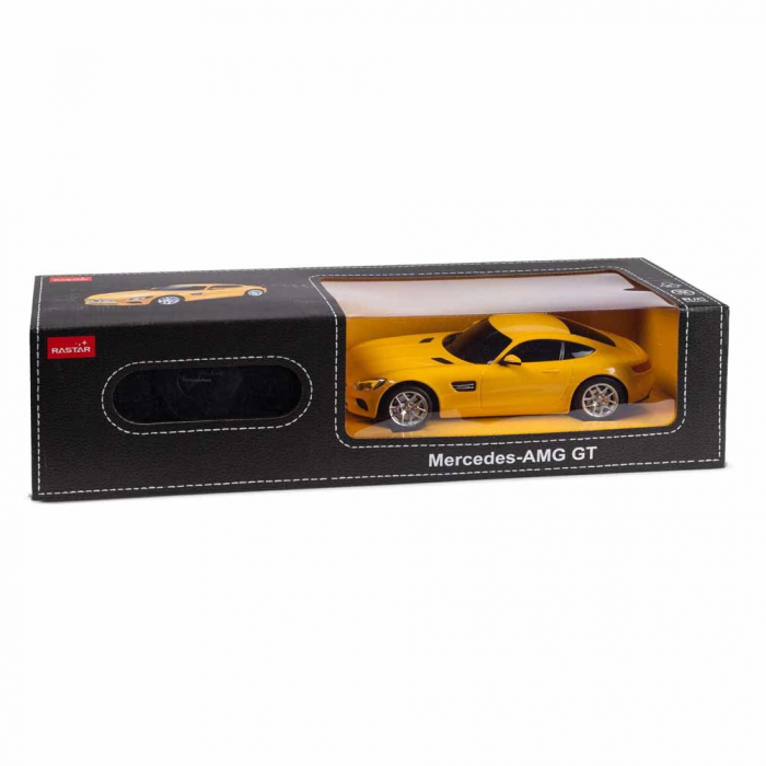 Masina cu telecomanda mercedes amg gt galben cu scara 1 la 24 [2]