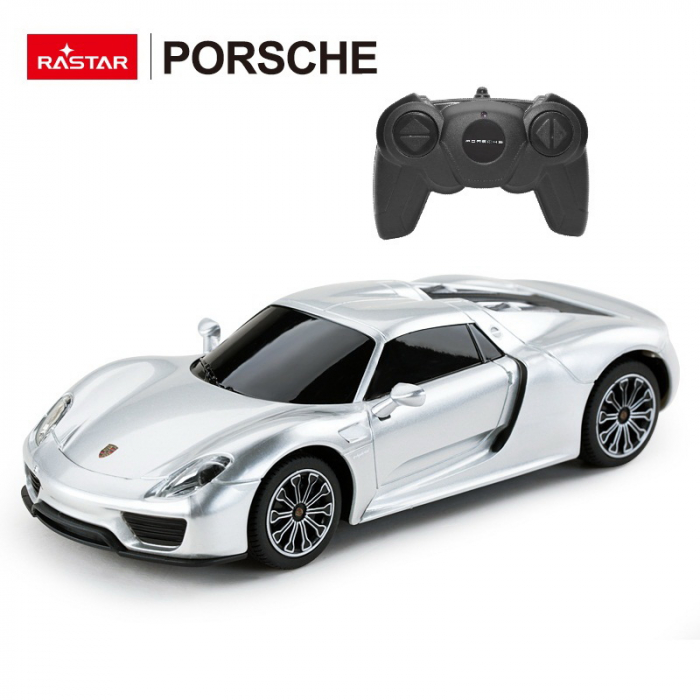 Mașină cu Telecomandă Porsche 918 Spyder Argintiu, Scara 1:24  [5]