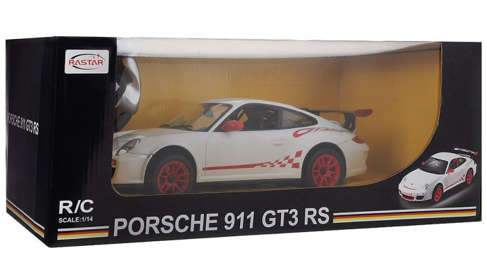 Masina cu telecomanda porsche gt3 alb cu scara 1 la 14 [2]