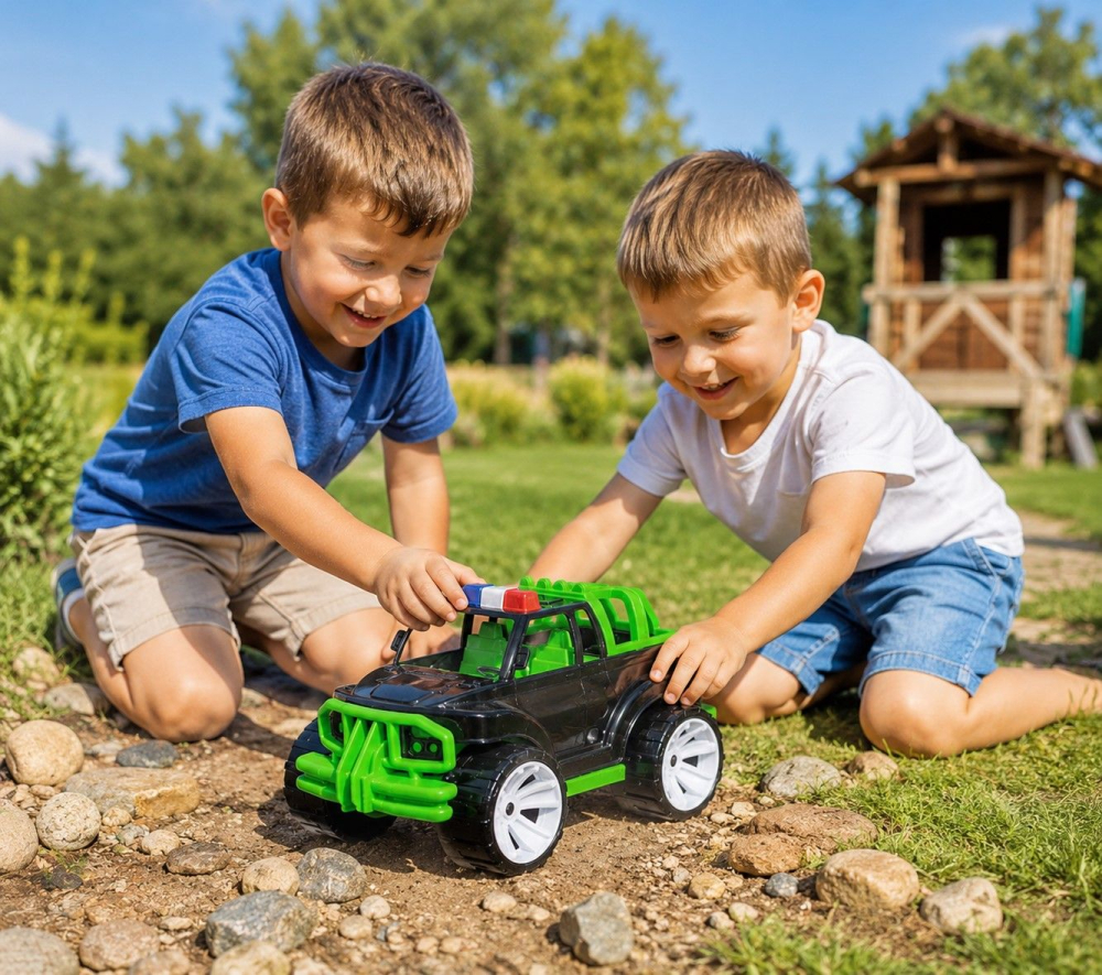 MASINA JEEP OFF ROADER NEGRU VERDE 39CM [4]