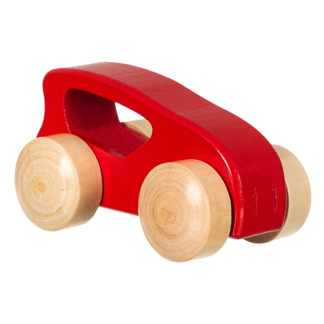 Masinuta din lemn pentru bebelusi,rosu,10x2.5x2.5 cm