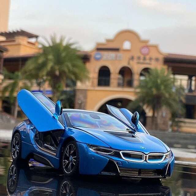 Mașinuță Metalică BMW i8 Albastru, Scara 1:24  [5]