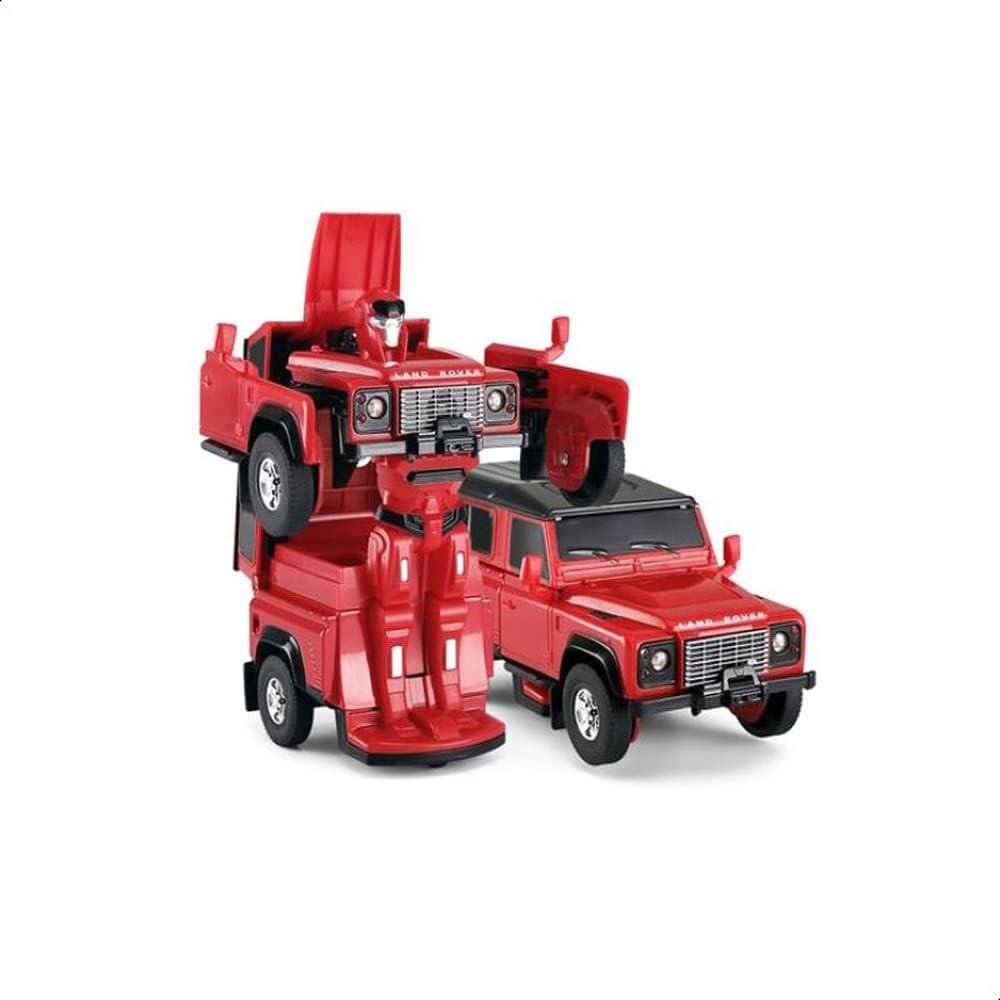 MASINUTA METALICA CONVERTIBILA LAND ROVER DEFENDER ROSU CU SCARA 1 LA 32 [2]