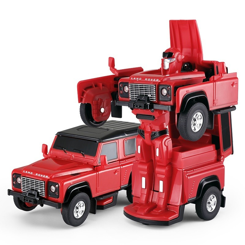 MASINUTA METALICA CONVERTIBILA LAND ROVER DEFENDER ROSU CU SCARA 1 LA 32 [3]