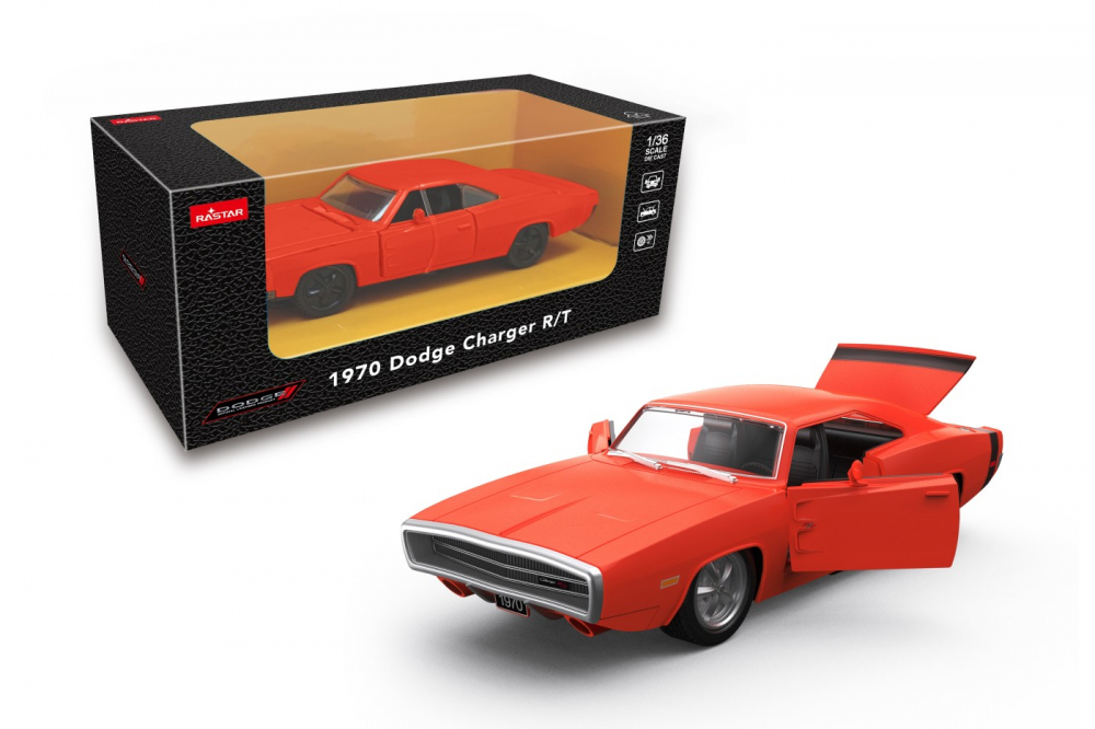 MASINUTA METALICA DODGE CHARGER R T 1970 PORTOCALIU SCARA 1 LA 36