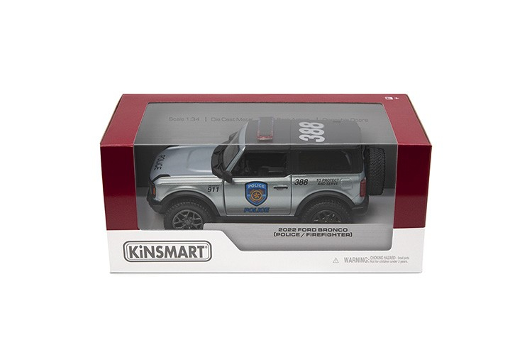 MASINUTA METALICA FORD BRONCO POLITIE/POMPIERI13CM  SCARA 1 LA 34 [2]