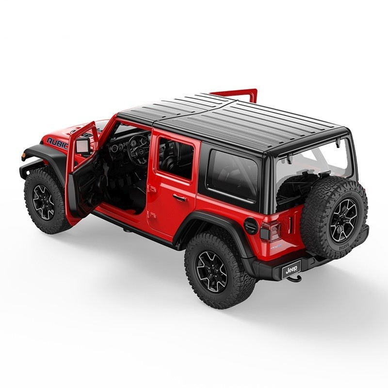 MASINUTA METALICA JEEP WRANGLER RUBICON 4XE ROSU CU SCARA 1 LA 32 [6]