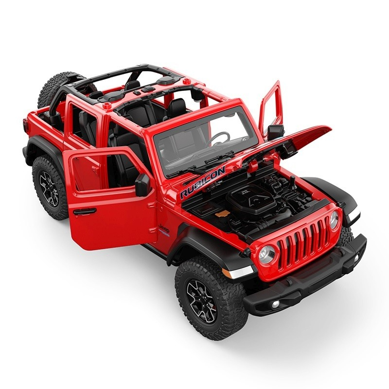 MASINUTA METALICA JEEP WRANGLER RUBICON 4XE ROSU CU SCARA 1 LA 32 [5]