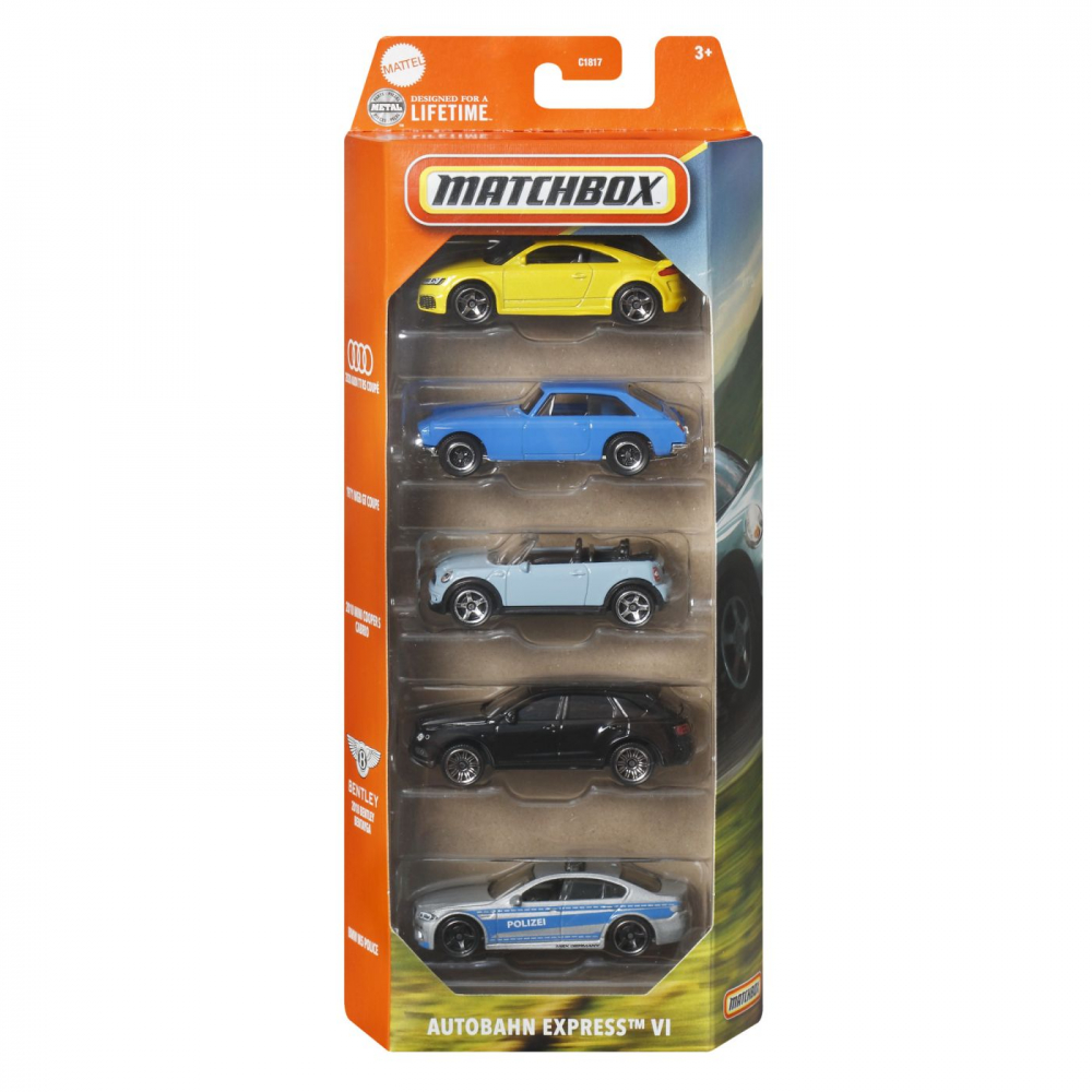 MATCHBOX SET 5 MASINUTE METALICE AUTOBAHN EXPRESS VI SCARA 1:64