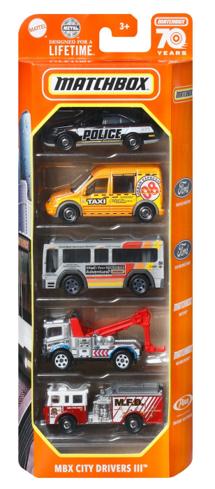 Matchbox set 5 masinute metalice mbx city drivers iii scara 1:64 [1]