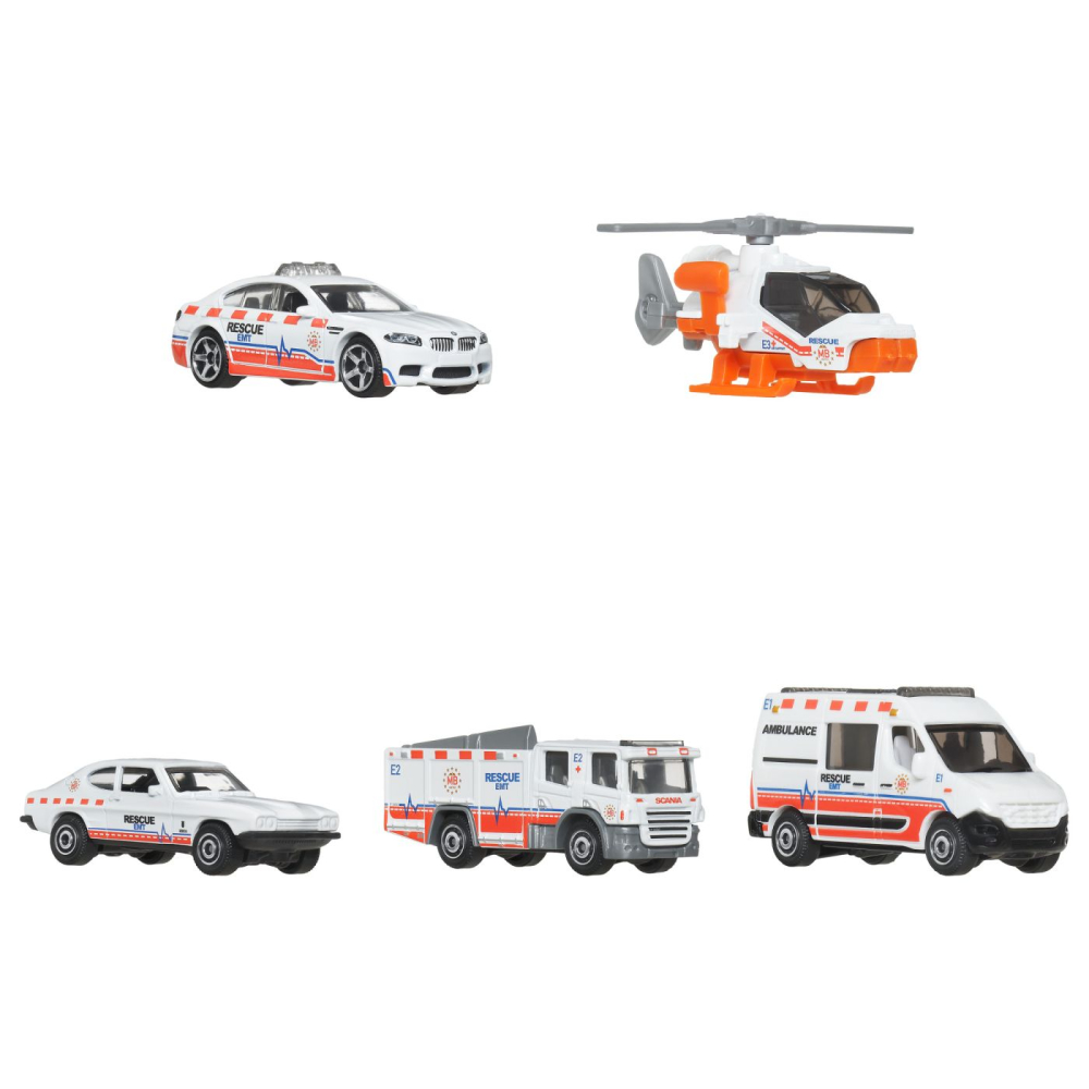 MATCHBOX SET 5 MASINUTE METALICE RESCUE EMT SCARA 1 LA 64 [2]