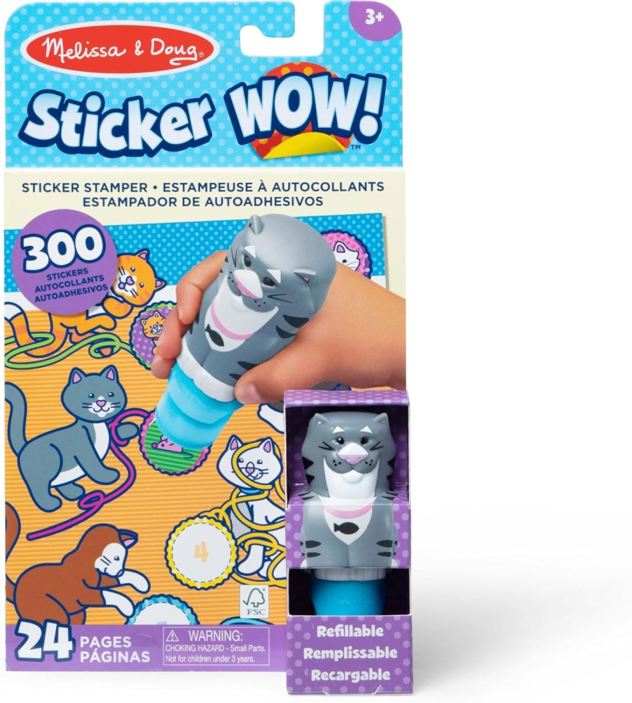MELISSA AND DOUG STICKER WOW SET DE JOACA AUTOCOLANTE SI STAMPILA PISICA