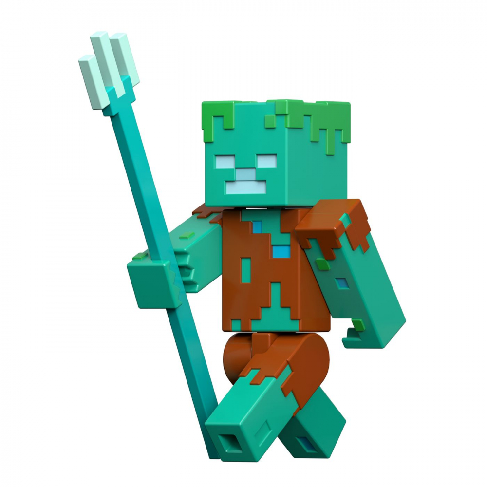 MINECRAFT CRAFT A BLOCK FIGURINA DROWNED 8CM [2]