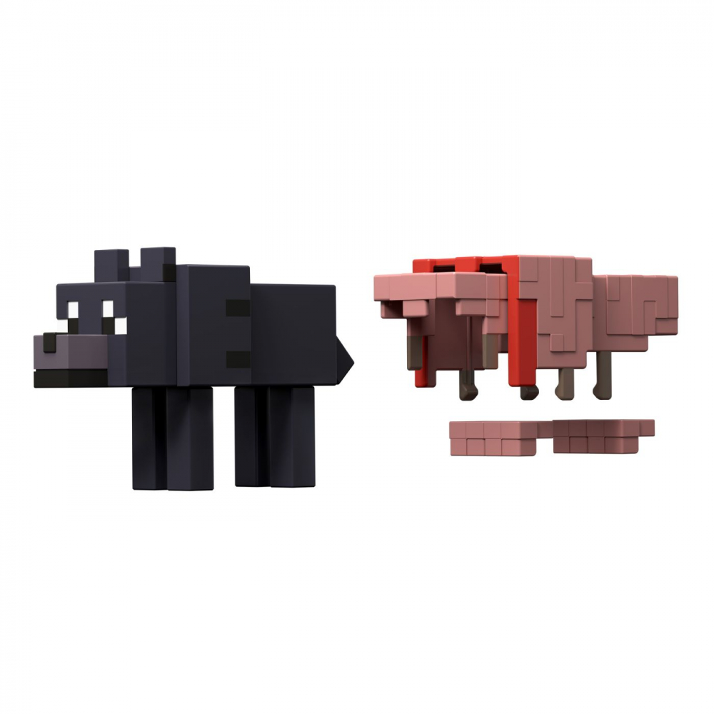 MINECRAFT CRAFT A BLOCK FIGURINA TAMED WOLF 8CM [5]