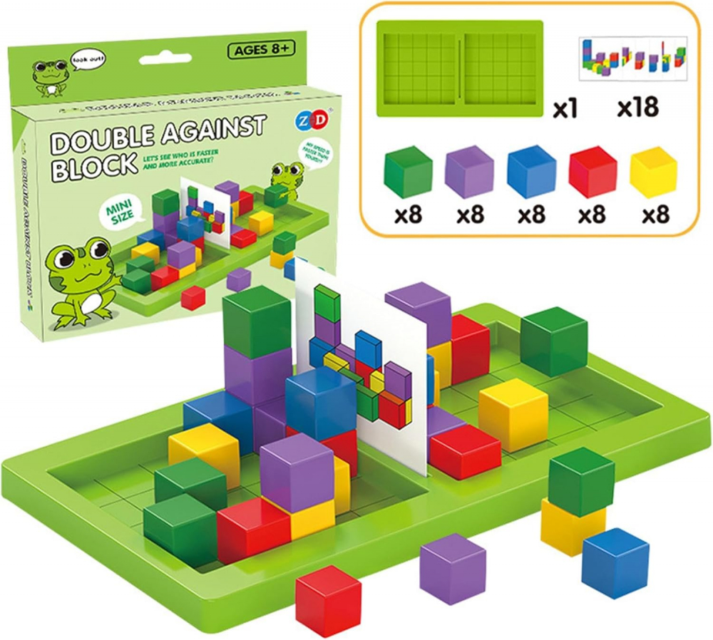 Mini joc de logica Cubissimo cu carduri,plastic,diverse culori,8.5x14.5 cm,+8 ani [6]