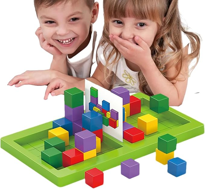 Mini joc de logica Cubissimo cu carduri,plastic,diverse culori,8.5x14.5 cm,+8 ani