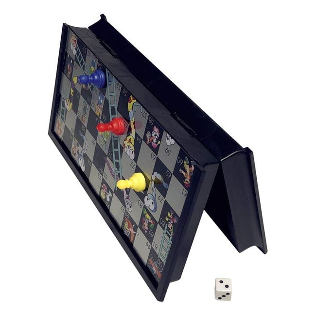 Mini joc de societate magnetic portabil Serpi si scarile,15x15 cm [2]