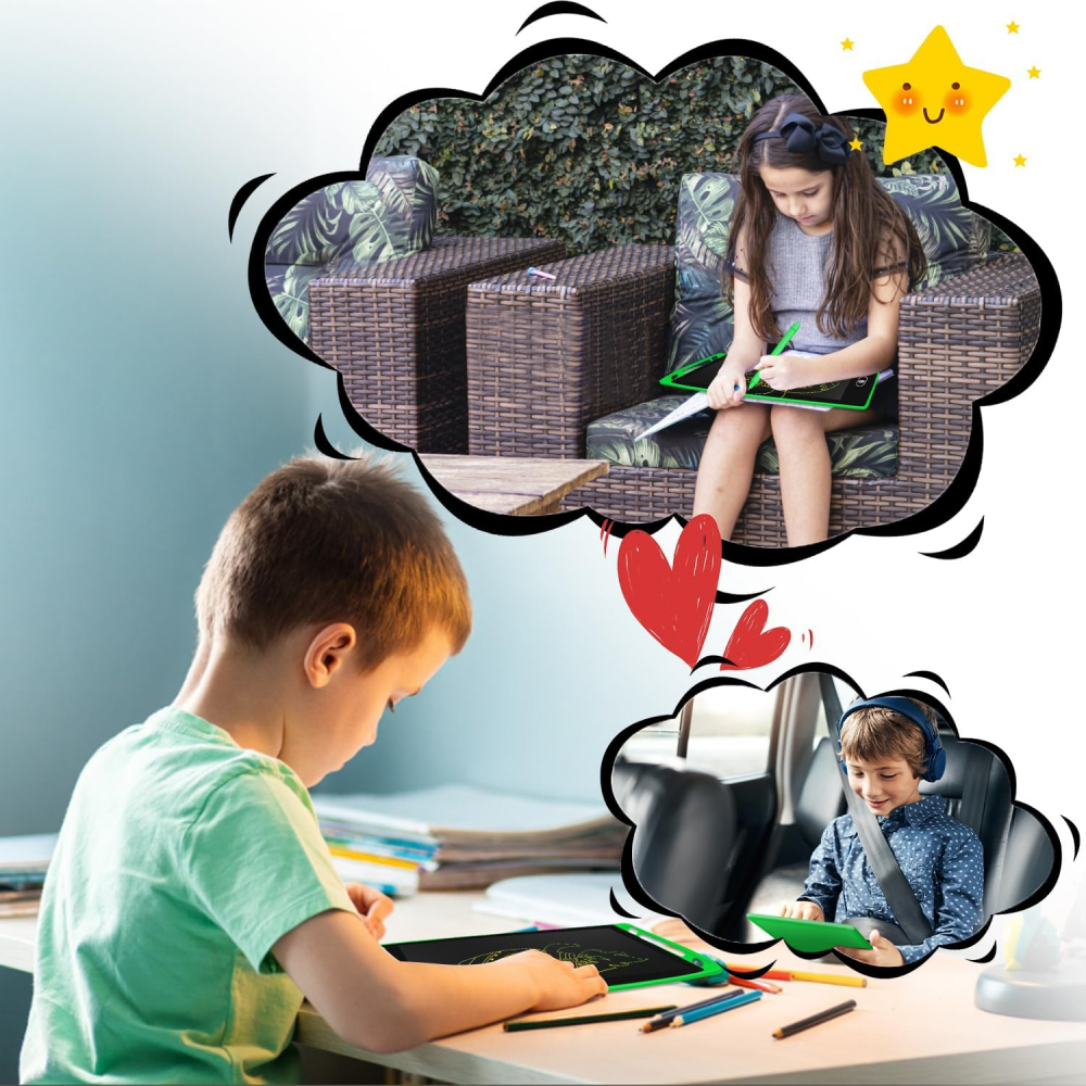 Mini Tableta LCD de scris si desenat pentru copii,buton stergere,diverse culori, 22x14 cm [5]