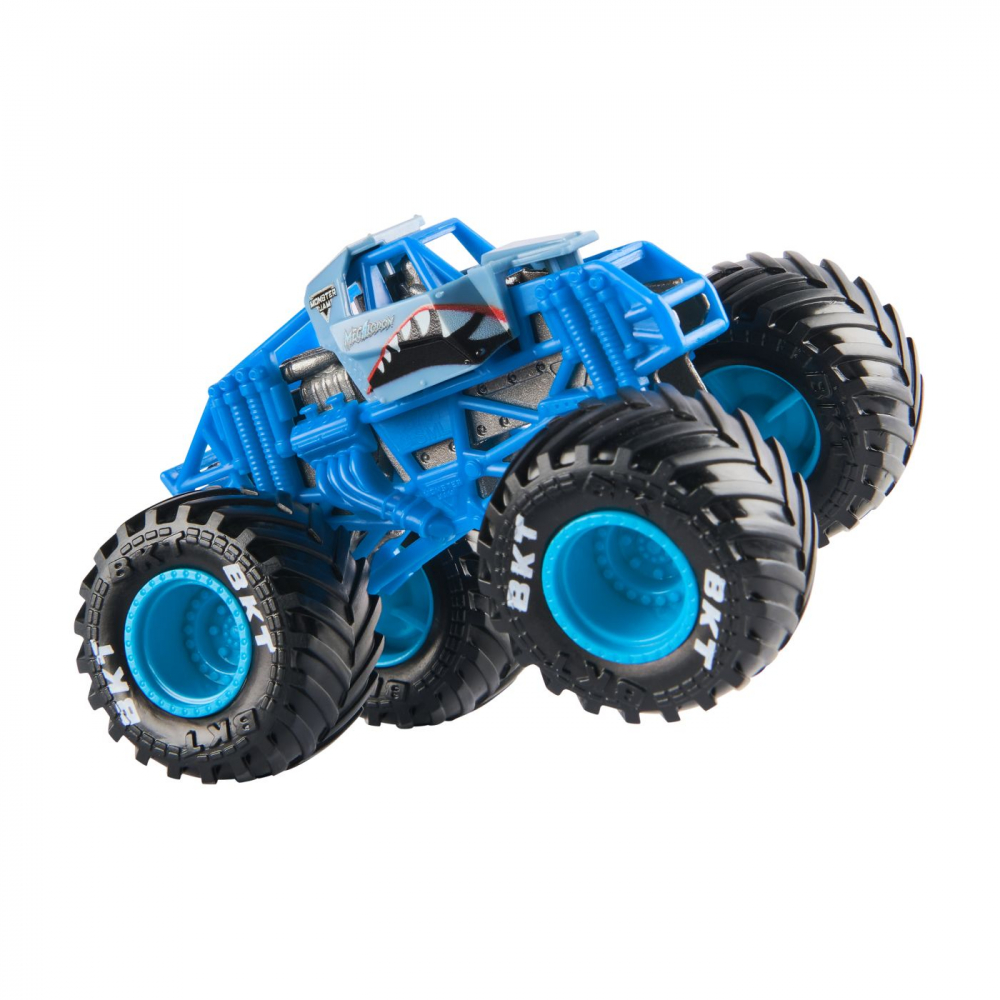 MONSTER JAM MASINUTA METALICA MEGALODON ALBASTRU SCARA 1 LA 64 [5]