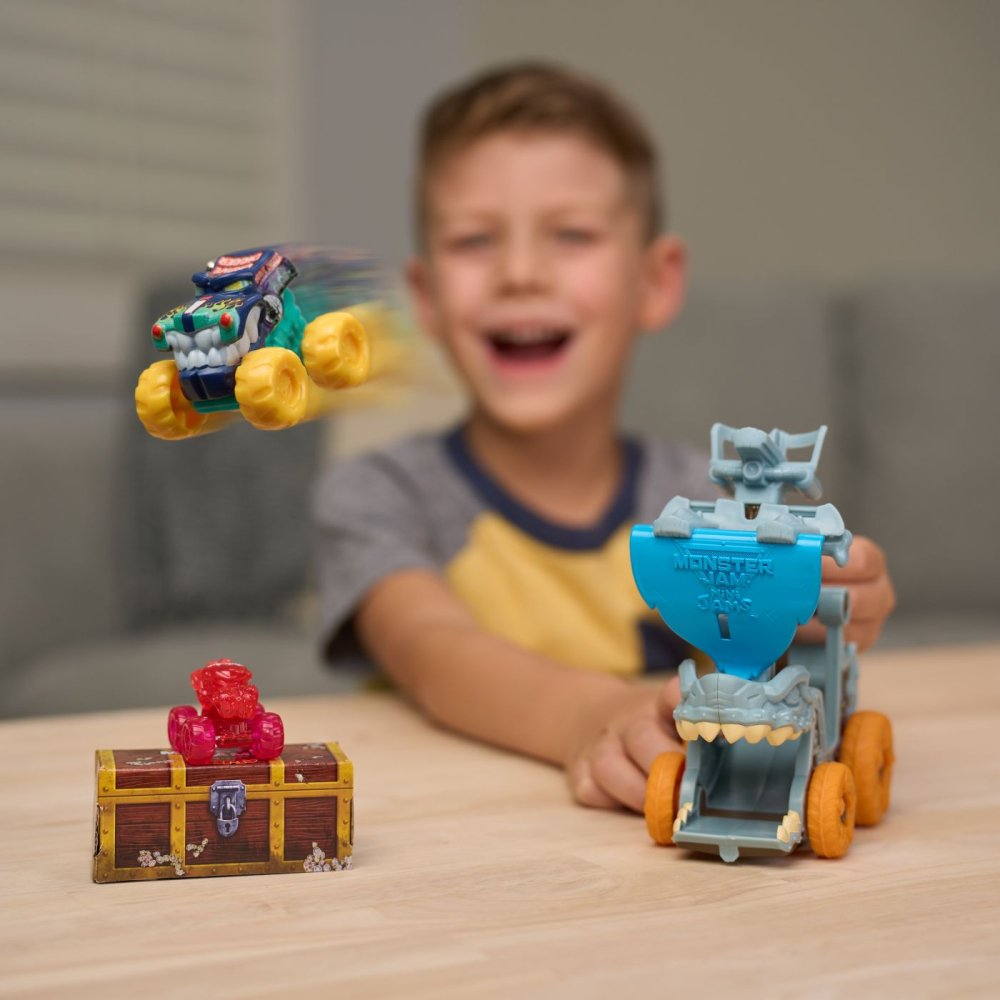 MONSTER JAM MINI JAMS SET DE JOACA LANSATOR MEGALODON DISTRUGATOR MARIN [5]