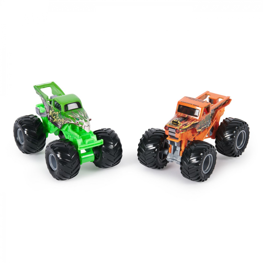 MONSTER JAM SET 2 MASINUTE METALICE BOG HOG SI KING SLING SCARA 1 LA 64 [3]
