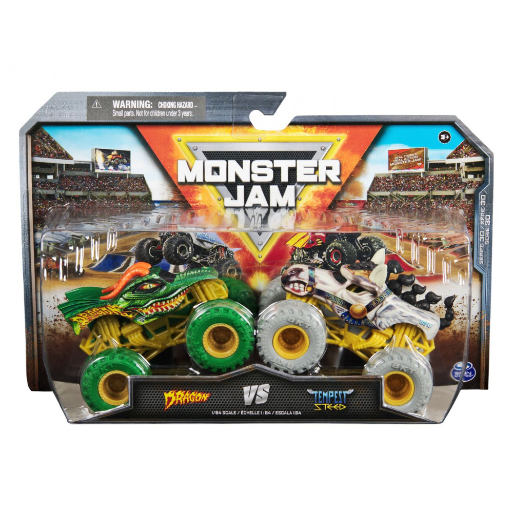 MONSTER JAM SET 2 MASINUTE METALICE DRAGON SI TEMPEST SPEED SCARA 1 LA 64 [1]