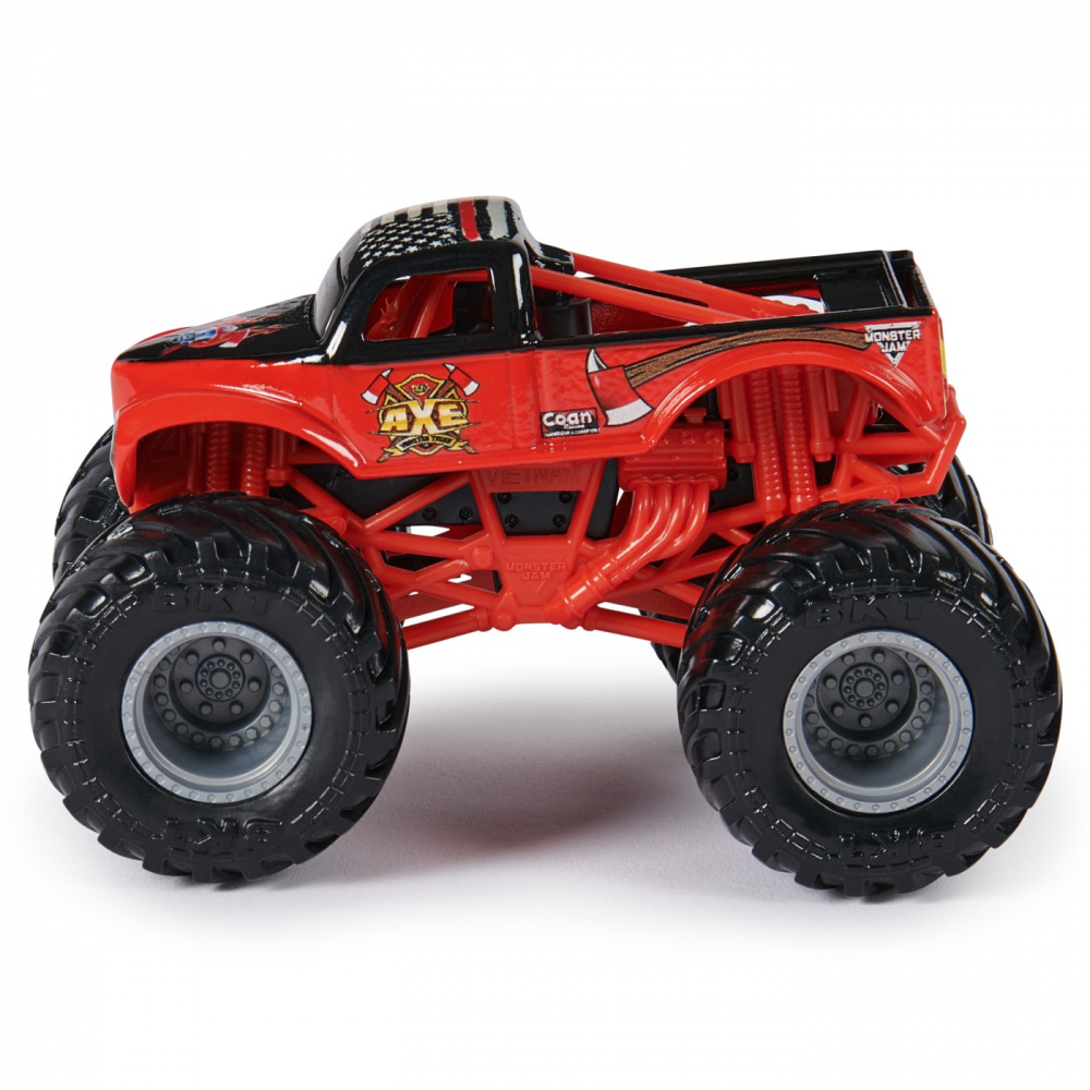 MONSTER JAM SET 2 MASINUTE METALICE LUMBERJACK SI AXE SCARA 1:64 [9]
